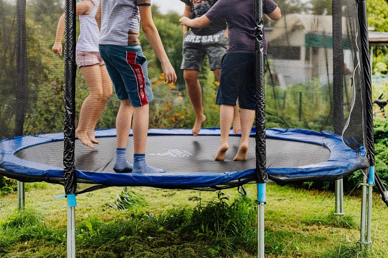 kids on a trampoline