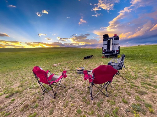 An RV camping in Colorado