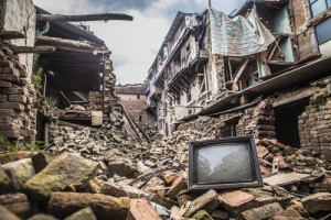 Rubble,Of,Collapsed,Building,Post,Earthquake,Of,Nepal,,2015