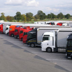 Resting,Place.,Various,Types,Of,Trucks,In,A,Crowded,Parking