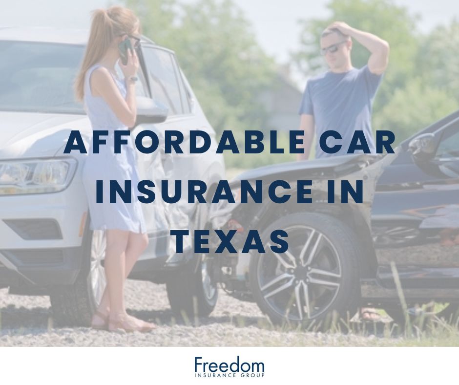 affordable-car-insurance-in-texas Two people outside of their vehicles after a car accident.