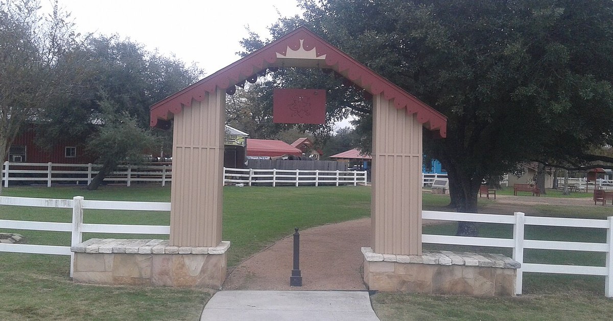 Entrance to The Stroll, a half-mile walking path in downtown Magnolia, Texas. Magnolia Stroll entrance