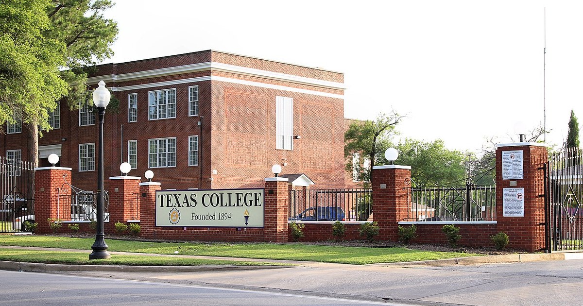 Texas College sign in Tyler, Texas, United States. Texas College Tyler Texas 2019