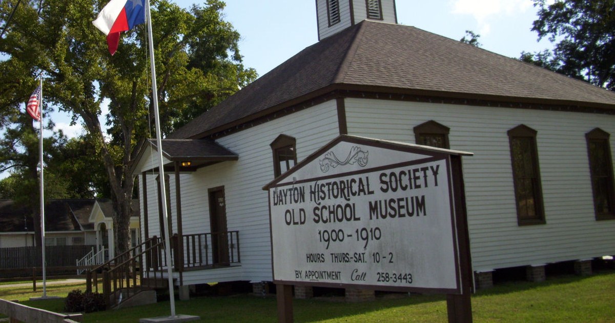 The old single room schoolhouse used from 1900-1910. DaytonTXoldSchool