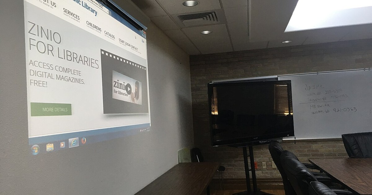 Audio/Visual rich meeting space at HPL. Hidalgo Public Library, Hidalgo, TX (33438529122)