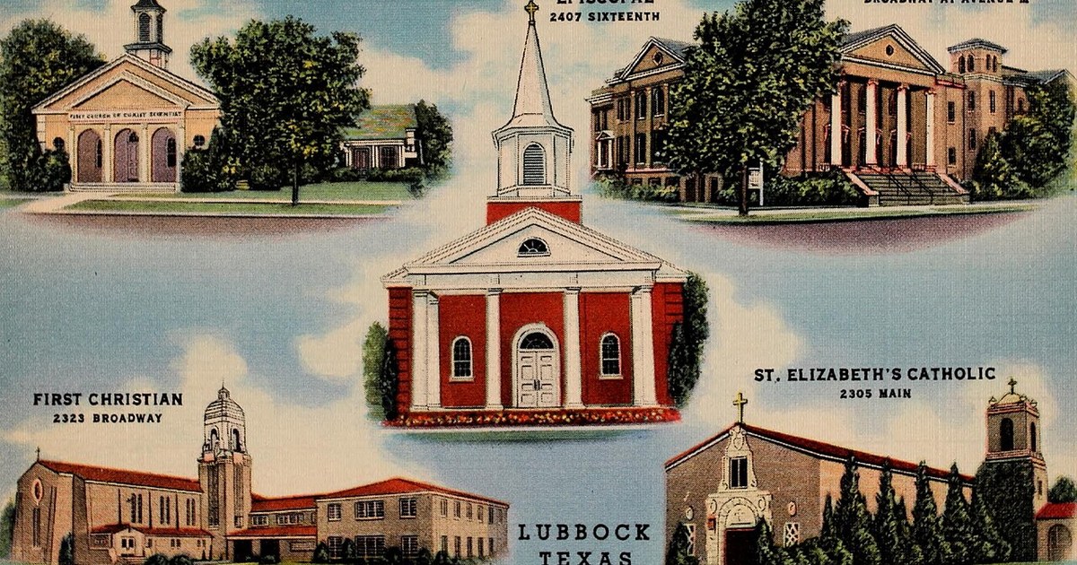 Postcard of Lubbock Texas Churches Lubbock Texas Churches