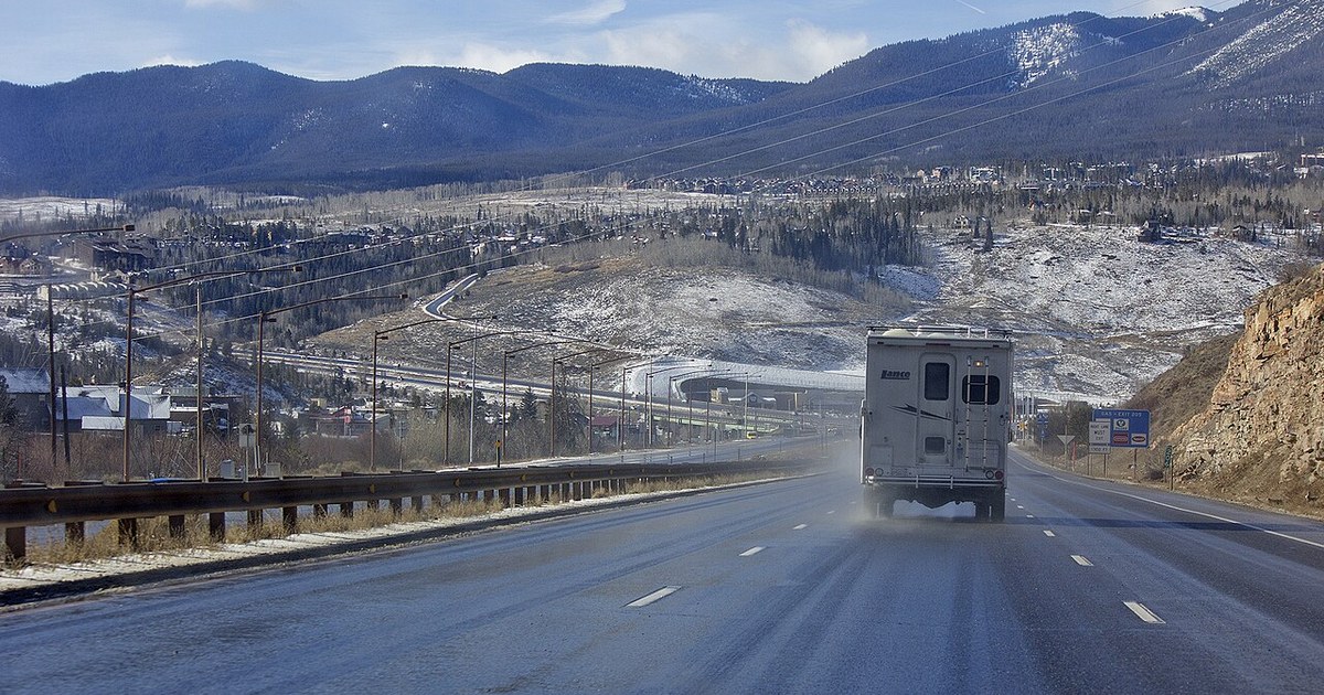 I-70 West in Silverthorne, Colorado . I-70 West in Silverthorne, CO