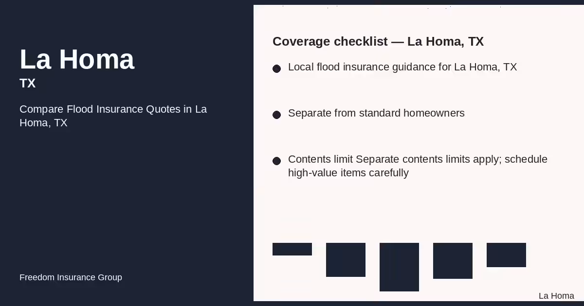 Compare Flood Insurance Quotes in La Homa, TX