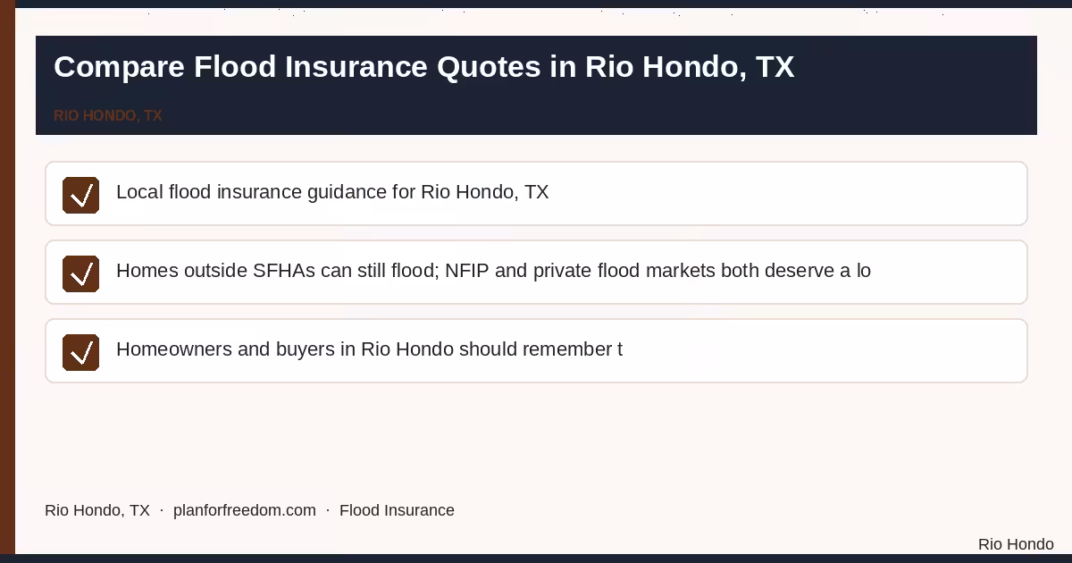 Compare Flood Insurance Quotes in Rio Hondo, TX