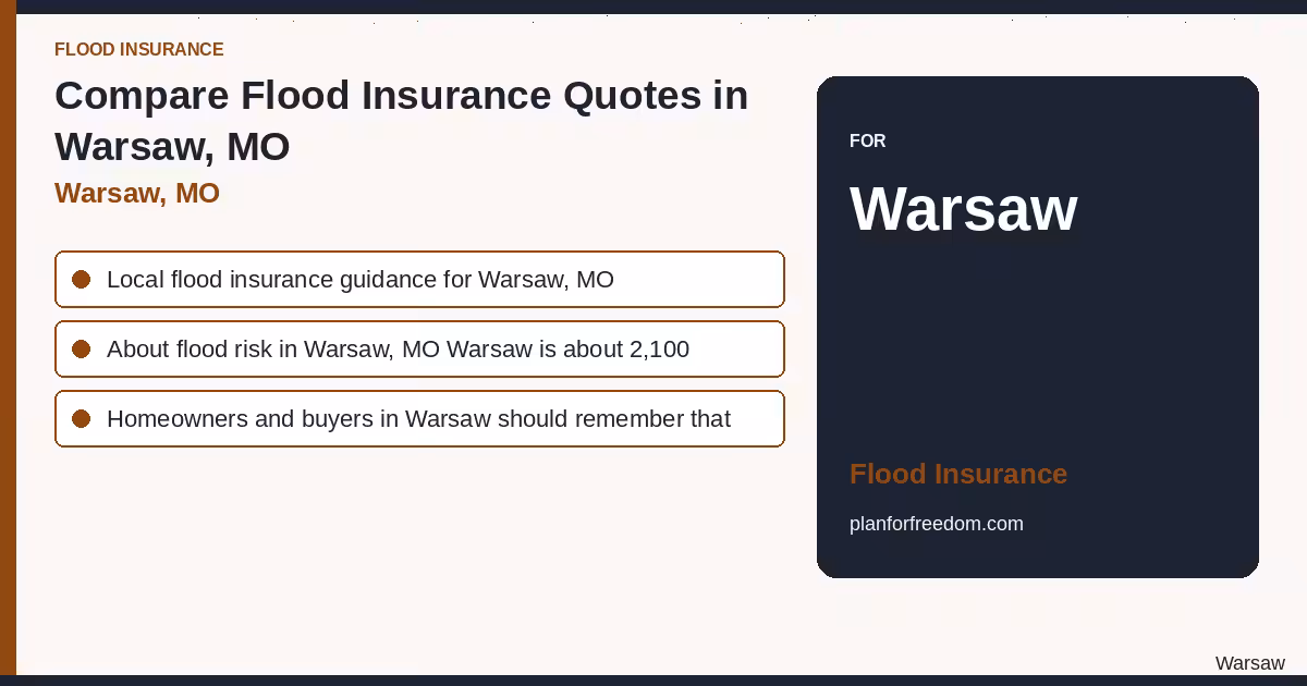 Compare Flood Insurance Quotes in Warsaw, MO