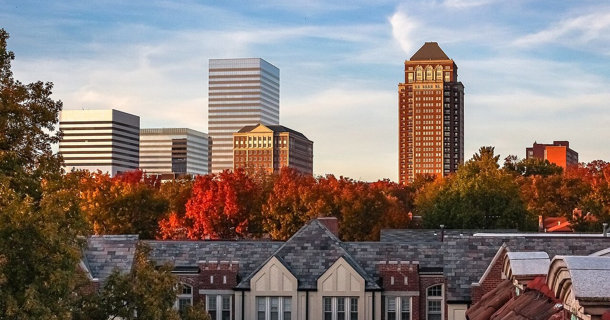 A view of some high-rises in downtown Clayton seen from the Moorlands. Clayton Buildings - Moorlands
