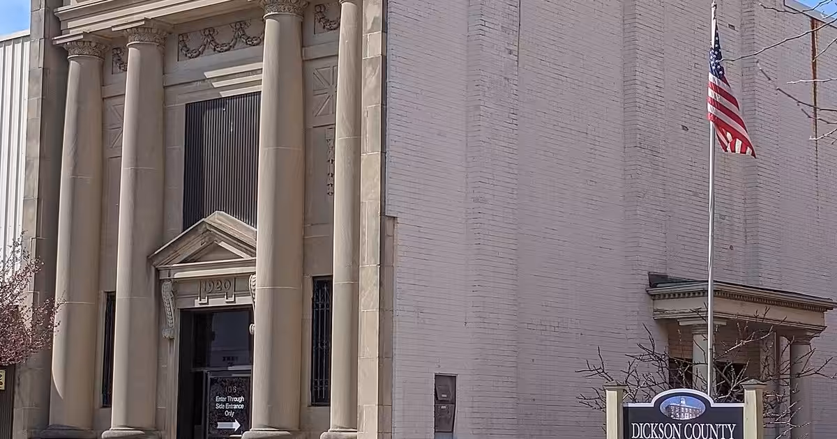 Erected in 1920 and placed on the National Register of Historic Places in 1986. First National Bank, Dickson, Tennessee