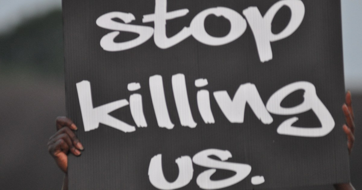 Protester's sign. Ferguson Day 7, Picture 10