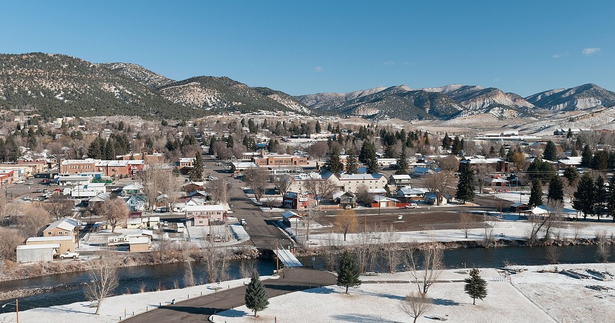 Meeker, Colorado, as seen from Highland Cemetery overlooking the town. Meeker, Colorado
