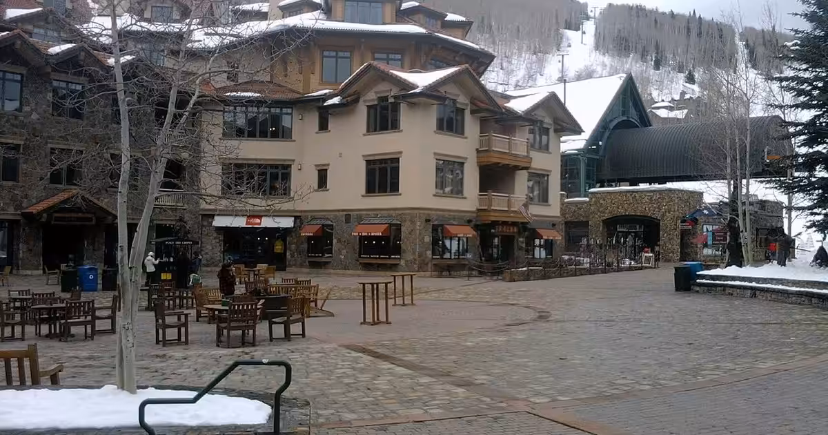 Main plaza of Mountain Village, Colorado PlazaMountainVillage