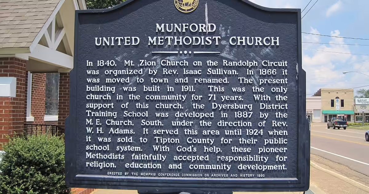 Munford, Tennessee. Munford United Methodist Church marker Munford TN 08 Munford United Methodist Church marker