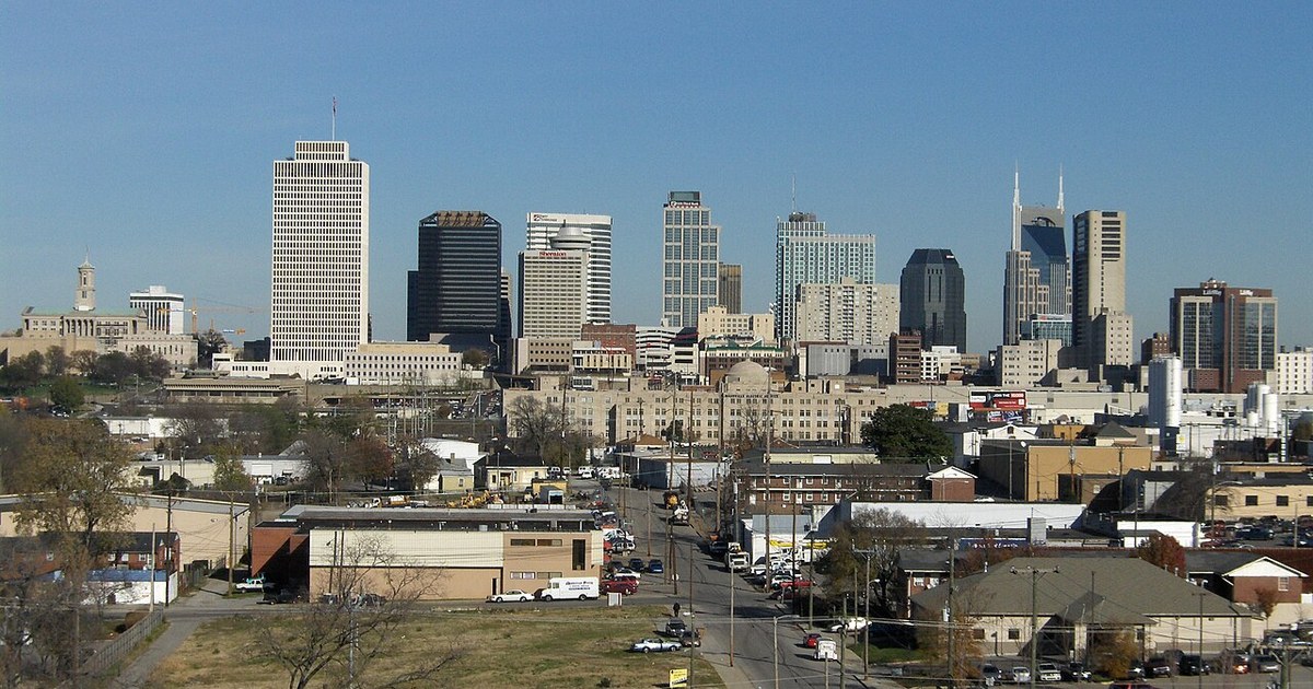 Skyline of Nashville, Tennessee. Nashville day