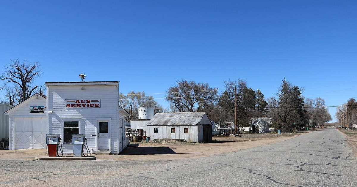 A view of Washington Avenue in Orchard, Colorado. Orchard is in Morgan County. Orchard, Colorado