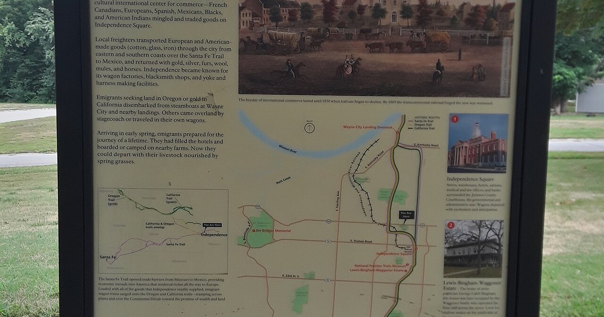 Taken in July 2022 Kiosk in Independence, Missouri where three National Historic Trails meet - 004