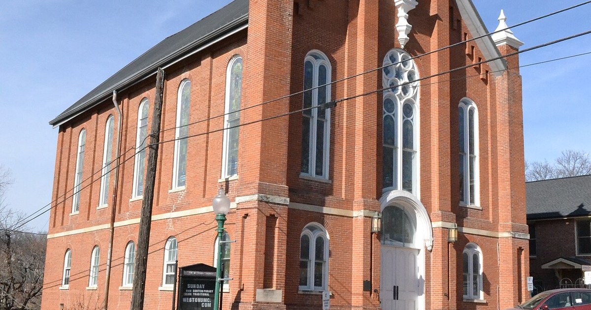 The United Methodist Church in Weston, MO. Part of the Weston Historic District. United Methodist Church, Weston, MO