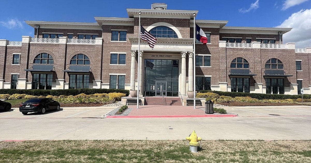 The front side of the city hall. Prosper Town Hall