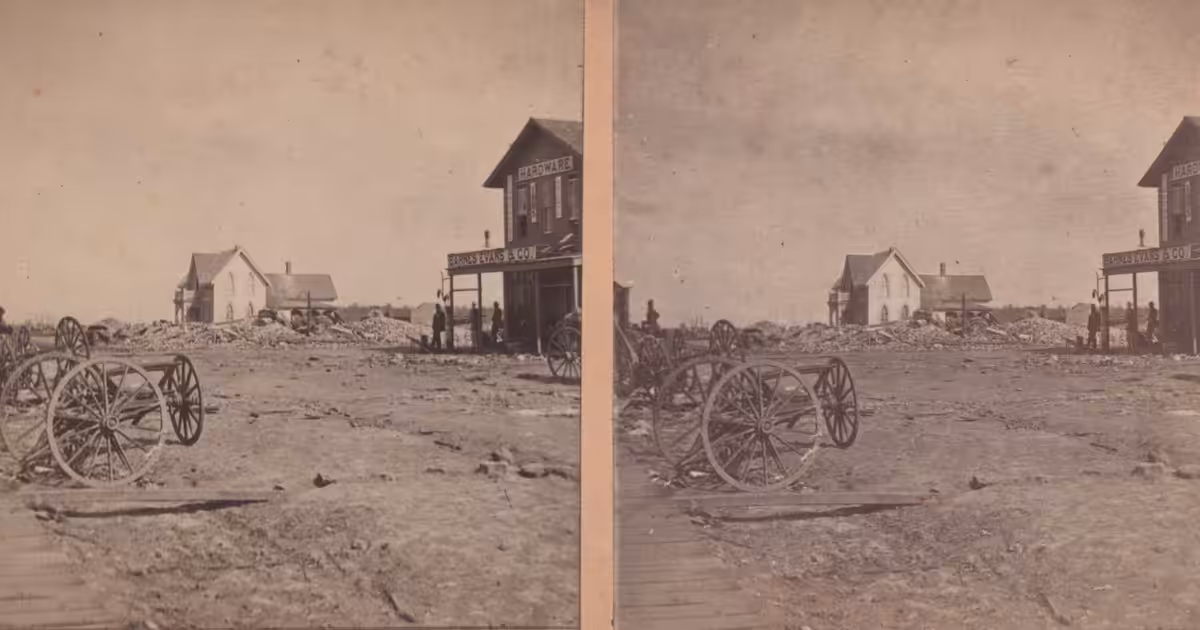 Damage in Marshfield, MO following an F4 tornado that killed 99 people. Marshfield F4 tornado damage 01