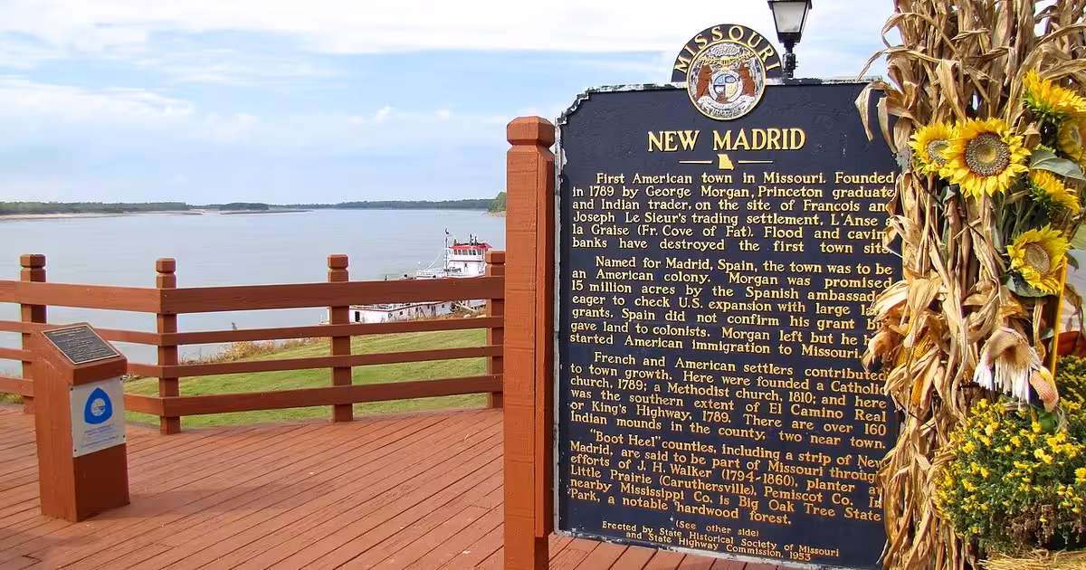 State Historical Society of Missouri marker in New Madrid, Missouri, United States. New-Madrid-historical-marker-mo