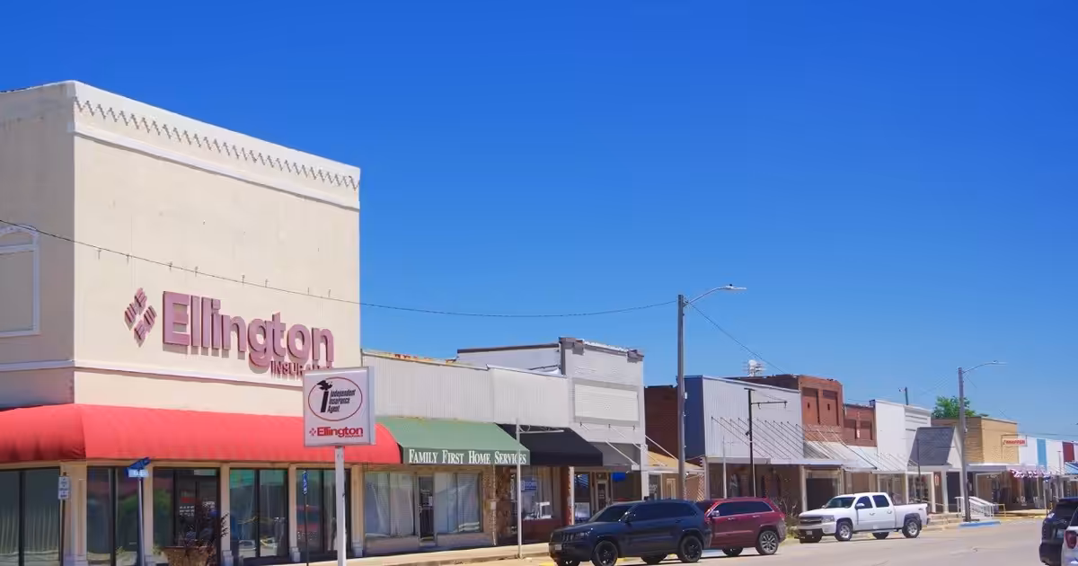 Businesses along Main Street in Portageville, Missouri, United States Portageville-Main-Street-mo